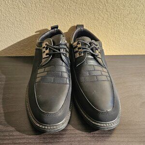 Men's Casual Black Faux Leather Shoes